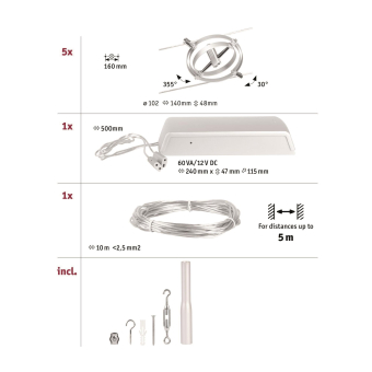 Paulmann Wire Set Cardan max5x10W  94436 