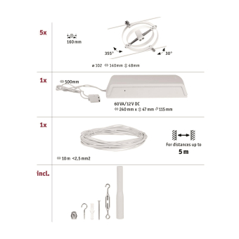 Paulmann Wire Set Cardan max5x10W  94438 
