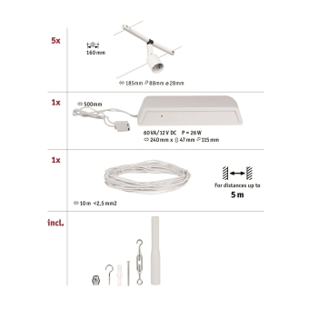 Paulmann Wire Set Salt max5x10W    94458 