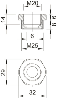 OBO 107 R M25-20 PA Reduktion M25-M20 PA 