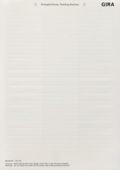 GIRA 145700 Beschriftungsbögen 62,8x6,8 