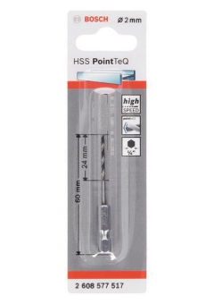 Bosch 1 HSS PointTeQ Hex        2.0X60MM 