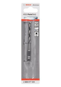 Bosch 1 HSS PointTeQ Hex        4.5X87MM 