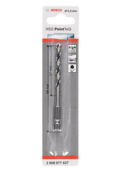 Bosch 1 HSS PointTeQ Hex        5.5X98MM 