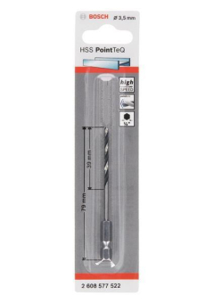Bosch 1 HSS PointTeQ Hex        3.5X79MM 