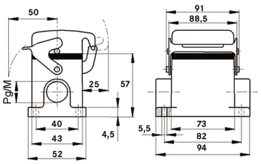    H-B 10 SDRL-LB M25 ZW. SOCKELGEHAEUSE 
