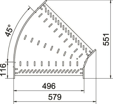 OBO RB 45 150 FS Bogen 45° f.Kabelrinne 