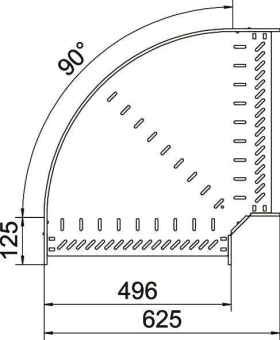OBO RB 90 850 FS Bogen 90° f.Kabelrinne 