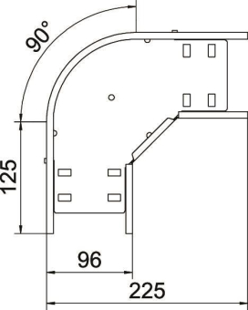 OBO RB 90 810 FS Bogen 90° f.Kabelrinne 