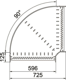OBO RB 90 860 FS Bogen 90° f.Kabelrinne 