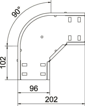 OBO RB 90 310 FS Bogen 90° f.Kabelrinne 