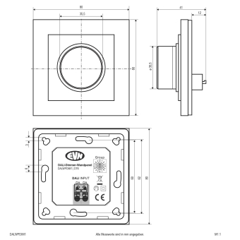 EVN DALI-Dim-Wandpanel (weiß)  DALWPDIM1 