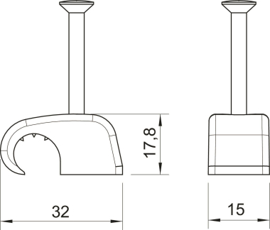 OBO 2028 40 LGR Haft-Clip 14-17mm L40 PP 