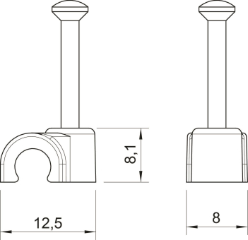 OBO 2006 25 RW ISO-Nagel-Clip 6mm L25 PP 