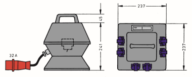 ET Steckdosenverteiler 32A/400V  SV 32/6 