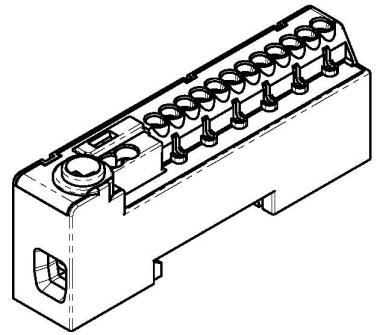 Pollmann Nulleiterklemme blau N 14-S 