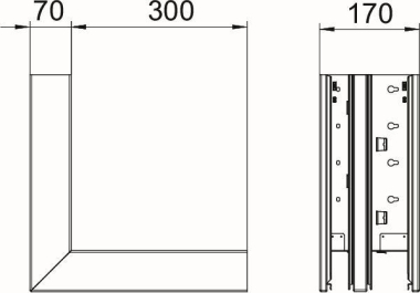 OBO GS-DA70170RW Außeneck asymmetrisch 