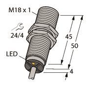 TURCK Induktiver Sensor  BI8-M18-AN6X 7M 