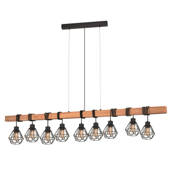 EGLO Hängeleuchte/9 Schwarz/Eiche- 43134 