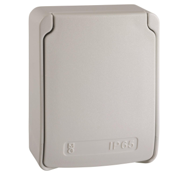 Schneider Anbausteckdosen grau     81139 