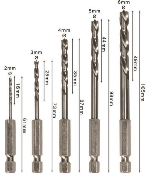 BOSCH 6-kt. 1/4'' Holzbohr 6- 2608595525 