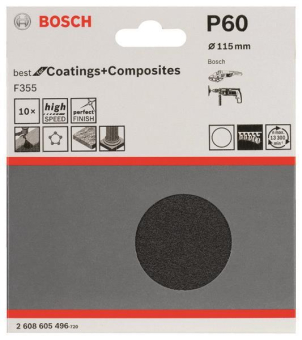 Bosch 10Schleifblatt Papier   2608605496 