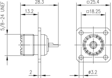 TEGA UHF-Flanschbuchse Löt SO  100024344 