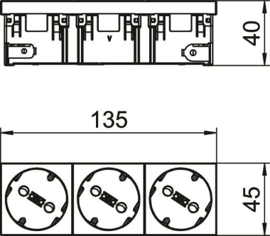 OBO STD-D3SC RW3 Steckdose 33° 3-fach 