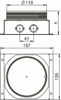 OBO UDL2-120 70 Unterflur-Auslassdose f. 