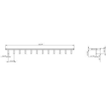 Siemens 5ST3730 Stiftsammelschiene 214mm 