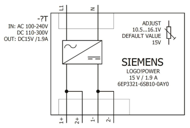 Siemens 6EP33216SB100AY0 LOGO!POWER 15V 
