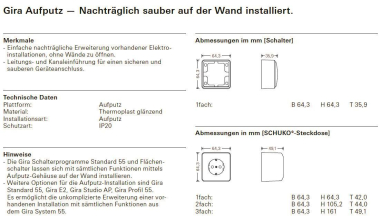 GIRA 478013 SCHUKO-Doppelsteckdose AP 