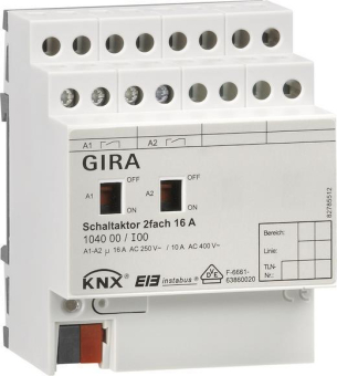 GIRA 104000 Schaltaktor 2fach 16A Hand 