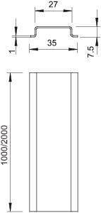OBO 2069 3M BK Hutschiene ungelocht 