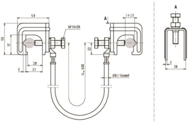 Dehn 416941 UES  UES 16 L600 2VK RD10 28 