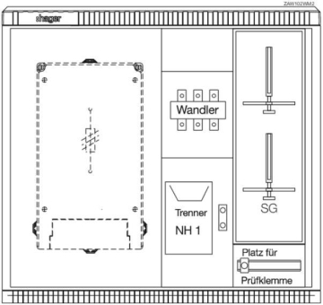 Hager Wandler-u.Messschrank    ZAW102WM2 