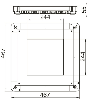 OBO UGD55 350-3 9R Unterflur-Gerätedose 