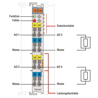 WAGO 750-557 4-Kanal-Analogausgang,DC 