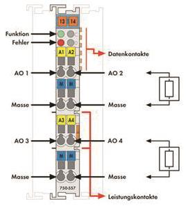 WAGO 750-557 4-Kanal-Analogausgang,DC 