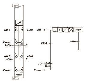 WAGO 750-557 4-Kanal-Analogausgang,DC 