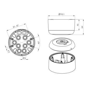 BEG 93454 AP Montageset IP54 PD2N H weiß 