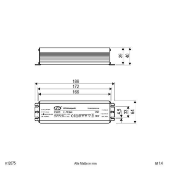 EVN LED-Netzgerät Alu 1-75W 12V   K12075 