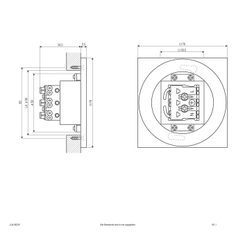 EVN Wandeinbauleuchte weiss     LQ41802W 