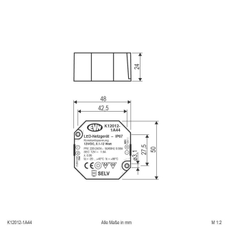 EVN Netzgerät 12VDC 0,1-12W  K12012-1A44 