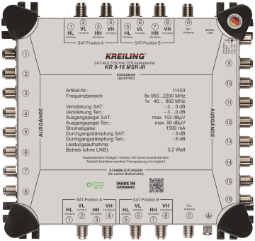 KREI Multischalter       KR 9-16 MSK-III 