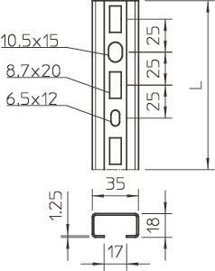 OBO CML3518P0800FS Profilschiene gelocht 