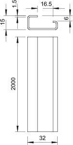 OBO 2064 GTP 2M Tragschiene ungelocht 