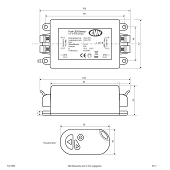 EVN Led-Dimmer Funk-Empfänger    FLD1296 