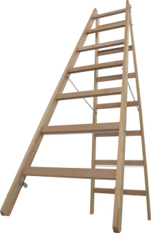 Krause Holz-Sprossen-Doppelleiter 2x7 