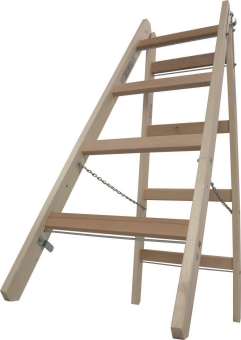 KRAU Sprossen-Doppelleiter (Holz) 170064 